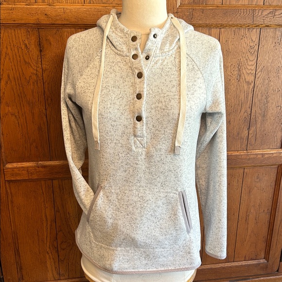 🌻Thread & Supply Light Gray Button-Up Pullover Hoodie Size XS - Picture 1 of 11